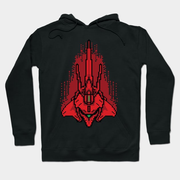 sazabi pixel Hoodie by Amartwork